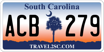 SC license plate ACB279