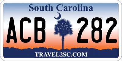 SC license plate ACB282