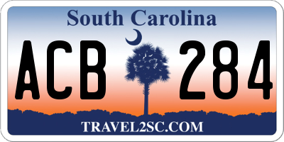 SC license plate ACB284
