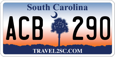 SC license plate ACB290