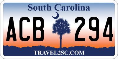 SC license plate ACB294