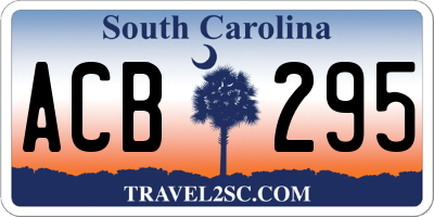 SC license plate ACB295