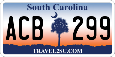 SC license plate ACB299