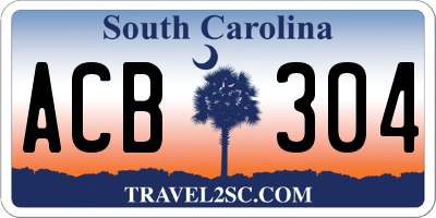 SC license plate ACB304