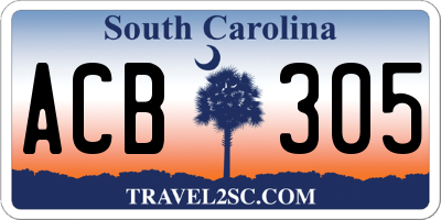 SC license plate ACB305
