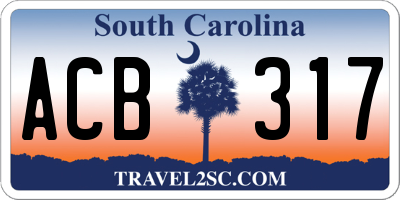 SC license plate ACB317