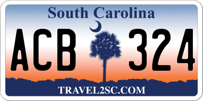 SC license plate ACB324