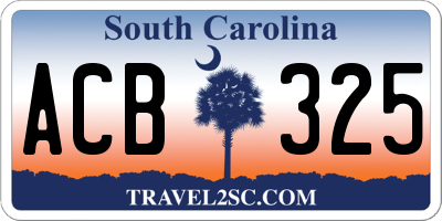 SC license plate ACB325