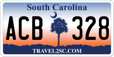 SC license plate ACB328