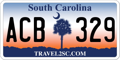 SC license plate ACB329