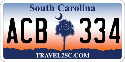 SC license plate ACB334