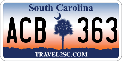 SC license plate ACB363