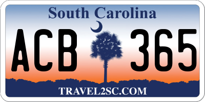 SC license plate ACB365