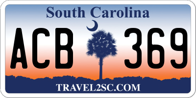 SC license plate ACB369
