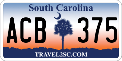 SC license plate ACB375