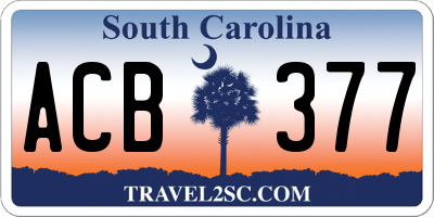 SC license plate ACB377