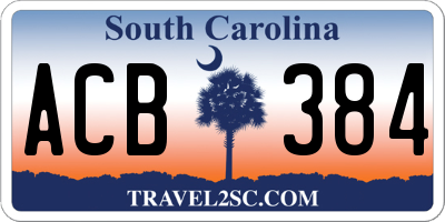 SC license plate ACB384