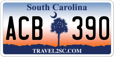 SC license plate ACB390