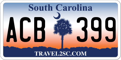 SC license plate ACB399