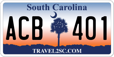 SC license plate ACB401