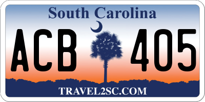 SC license plate ACB405