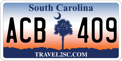 SC license plate ACB409
