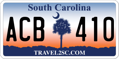 SC license plate ACB410