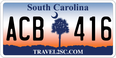 SC license plate ACB416