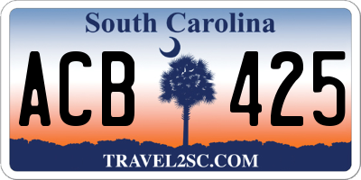SC license plate ACB425