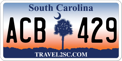SC license plate ACB429