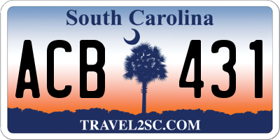 SC license plate ACB431