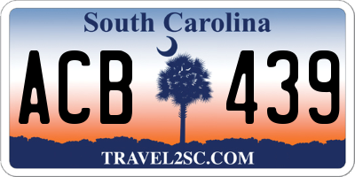 SC license plate ACB439
