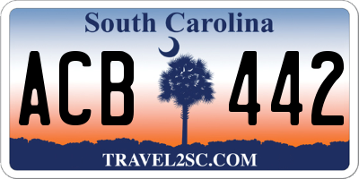 SC license plate ACB442