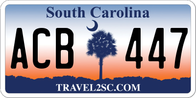 SC license plate ACB447
