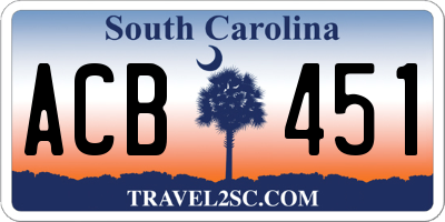 SC license plate ACB451