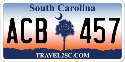 SC license plate ACB457
