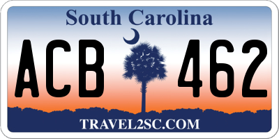 SC license plate ACB462