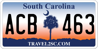 SC license plate ACB463