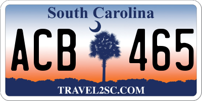 SC license plate ACB465