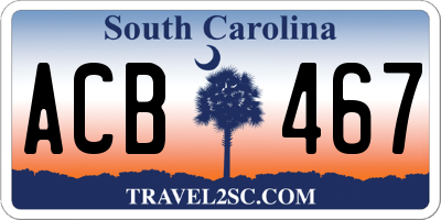 SC license plate ACB467