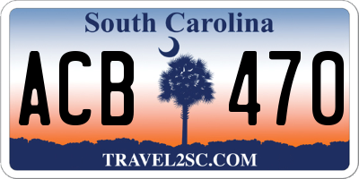 SC license plate ACB470