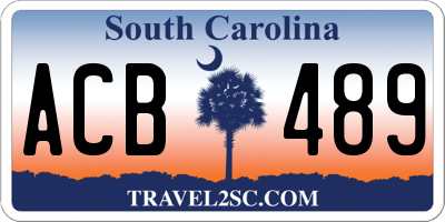 SC license plate ACB489