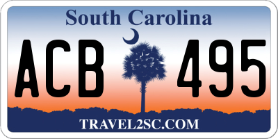 SC license plate ACB495