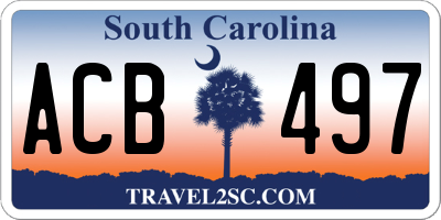 SC license plate ACB497