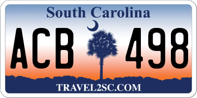 SC license plate ACB498