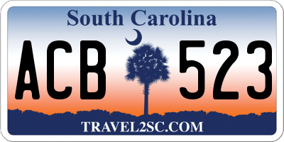 SC license plate ACB523