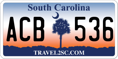 SC license plate ACB536