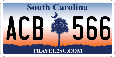 SC license plate ACB566