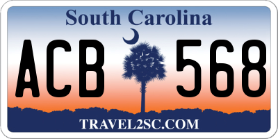 SC license plate ACB568