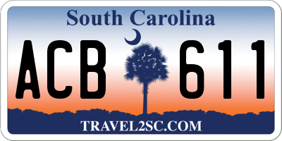 SC license plate ACB611